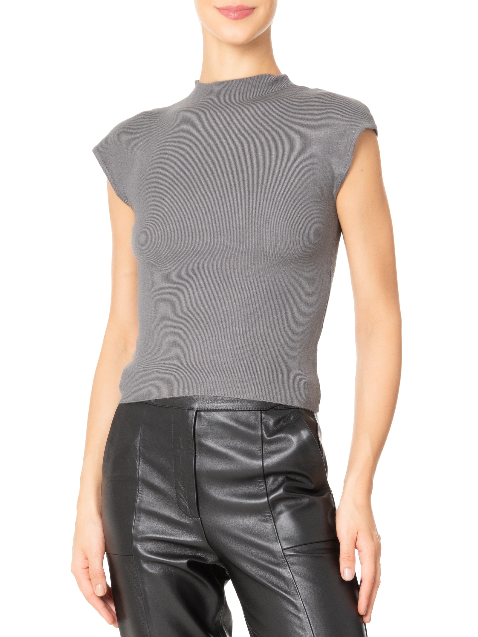 Blusa Feminina Manga Japonesa Em Tricot Cinza '2Essential