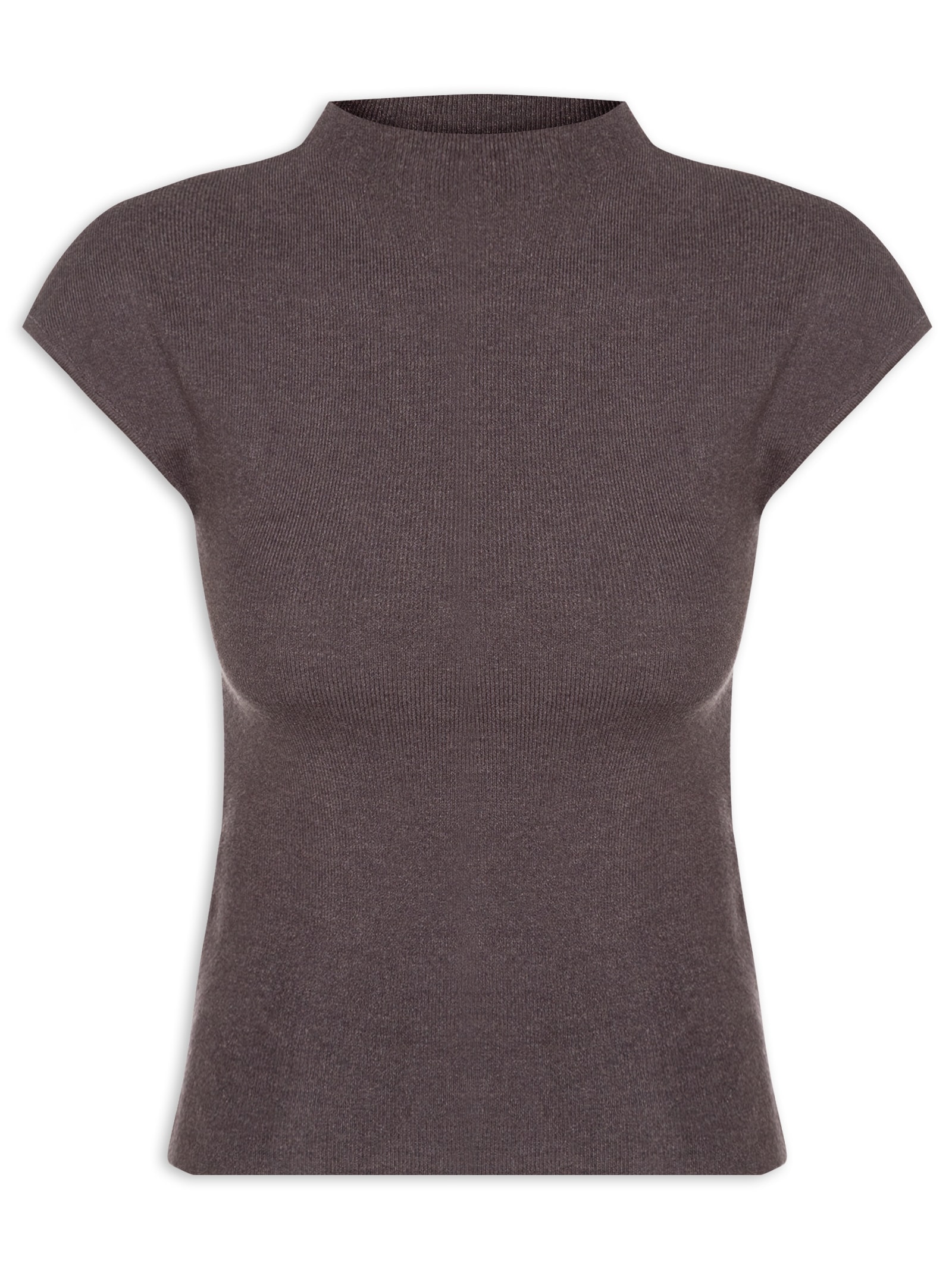 Blusa Feminina Manga Japonesa Em Tricot Cinza '2Essential