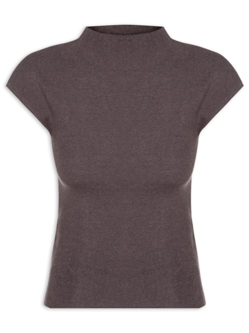 Blusa Feminina Manga Japonesa Em Tricot – Cinza