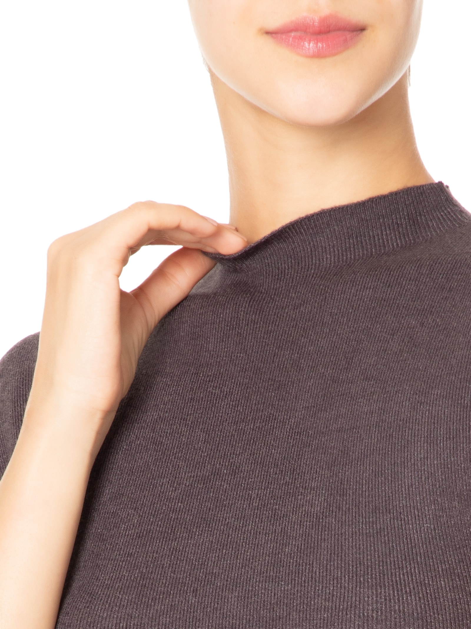 Blusa Feminina Manga Japonesa Em Tricot Cinza '2Essential