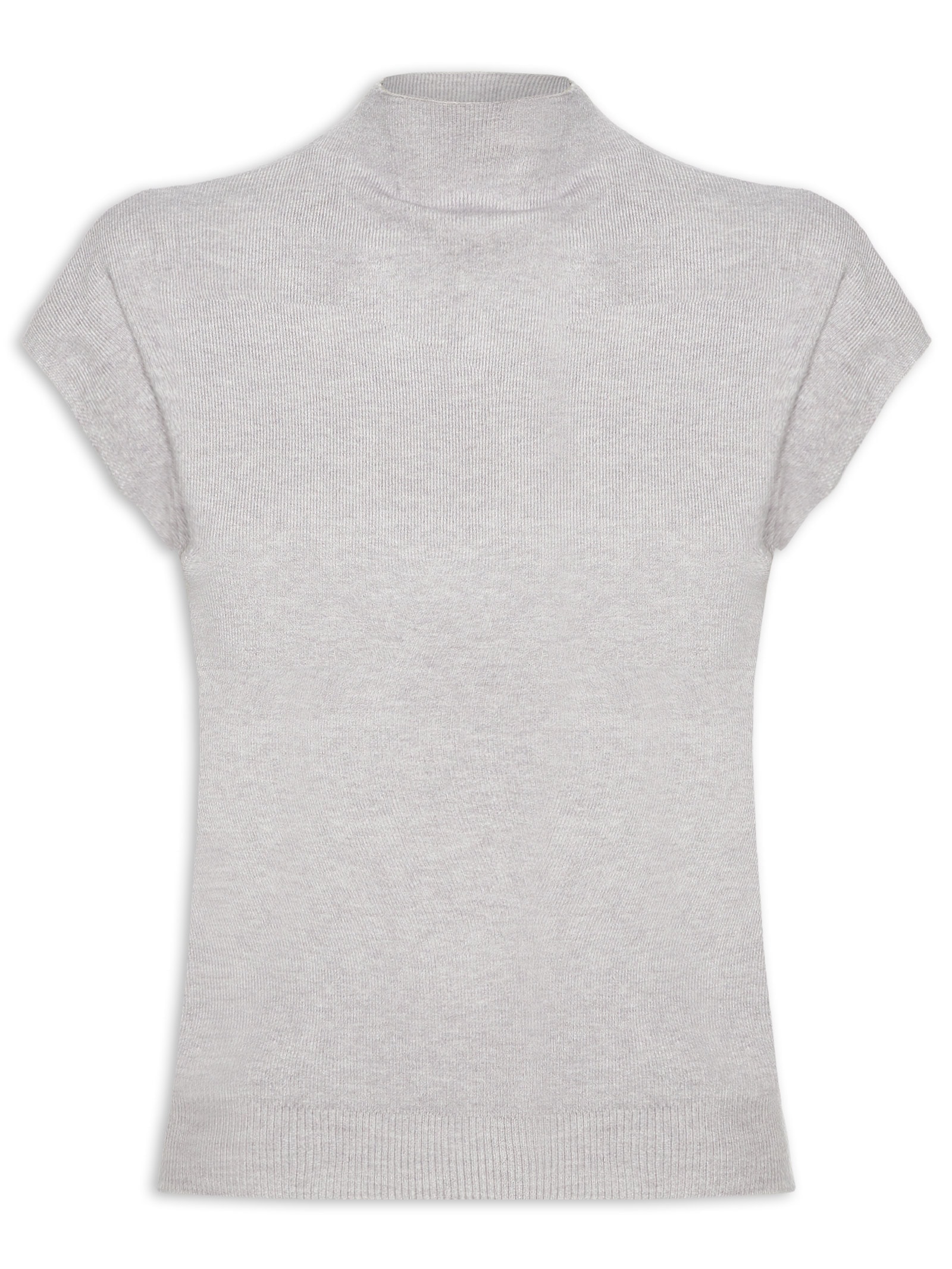 Blusa Feminina Manga Japonesa Em Tricot Cinza '2Essential