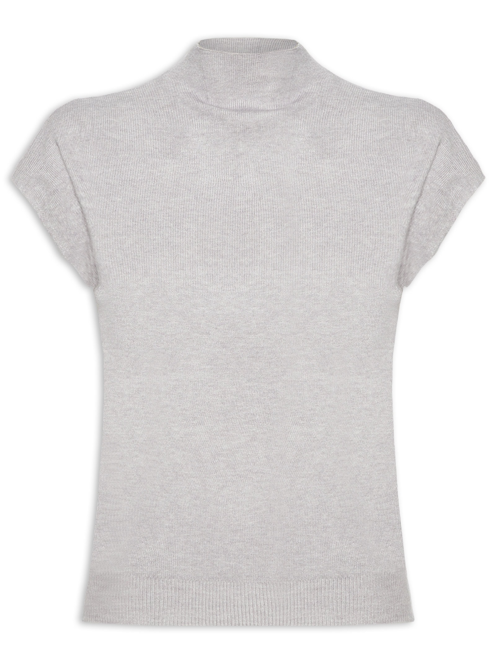 Blusa Feminina Manga Japonesa Em Tricot Cinza '2Essential