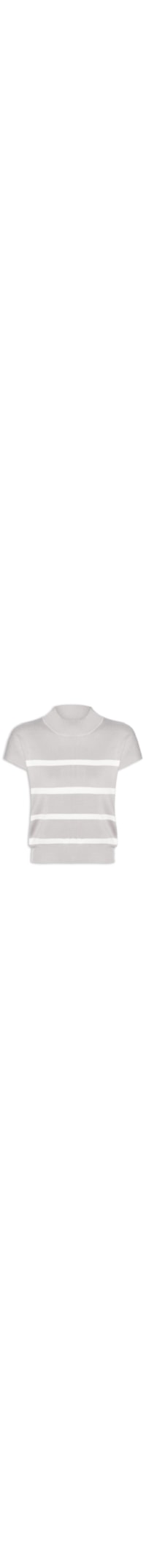 Blusa Feminina Manga Japonesa Em Tricot - Cinza