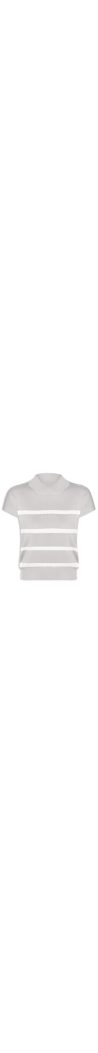 Blusa Feminina Manga Japonesa Em Tricot - Cinza