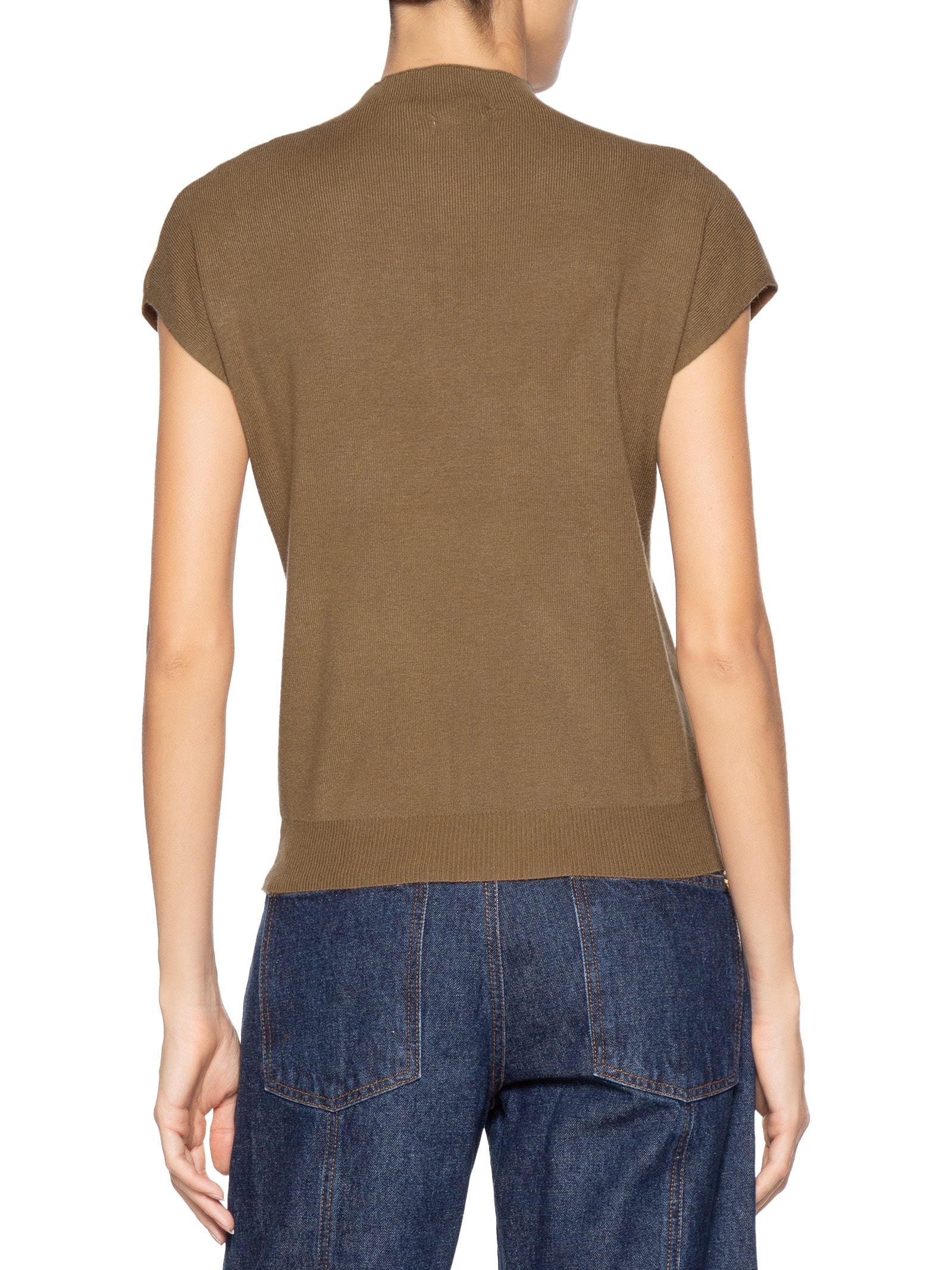 Blusa Feminina Manga Japonesa Em Tricot Marrom '2Essential