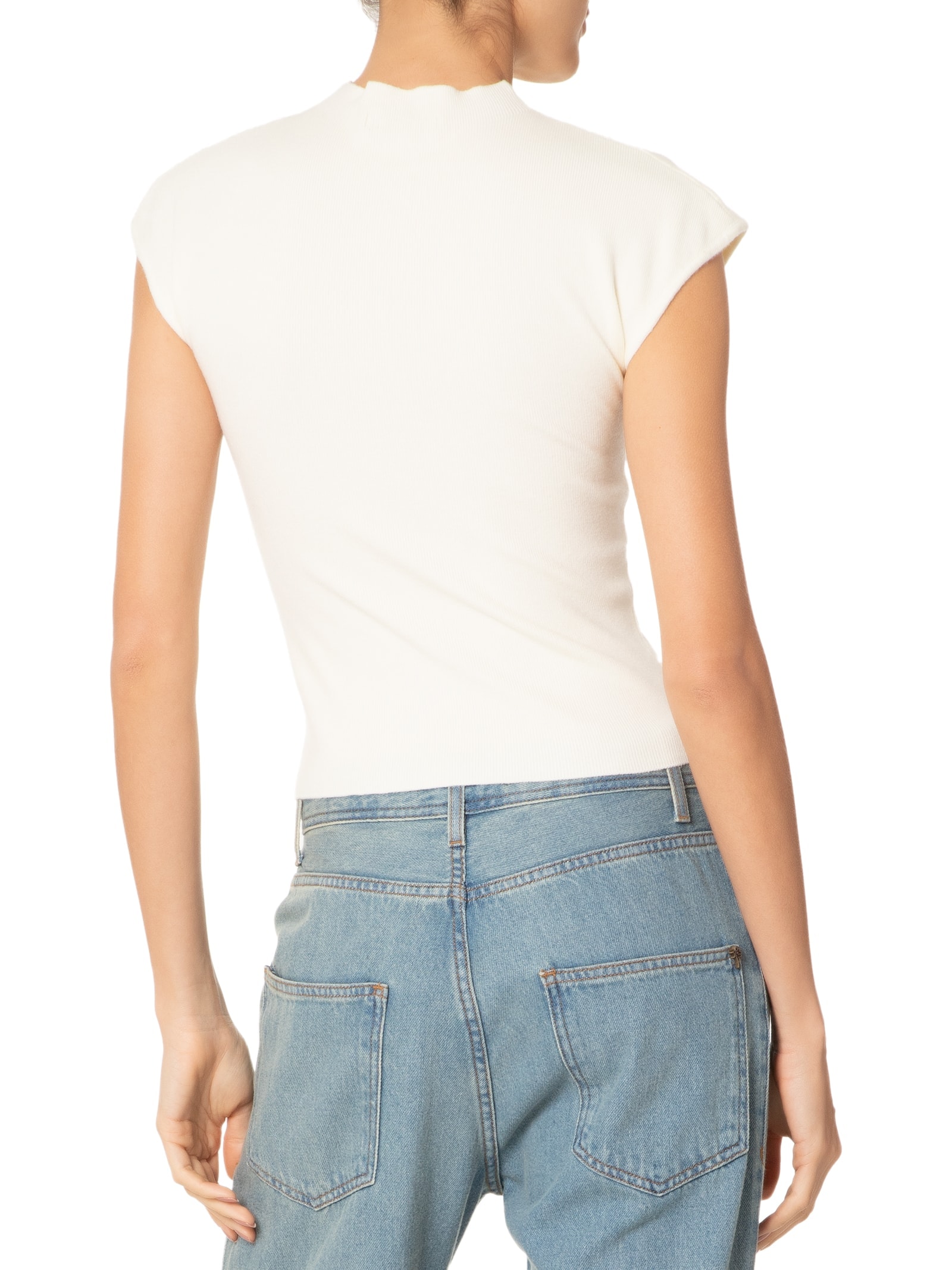 Blusa Feminina Manga Japonesa Em Tricot Off White '2Essential