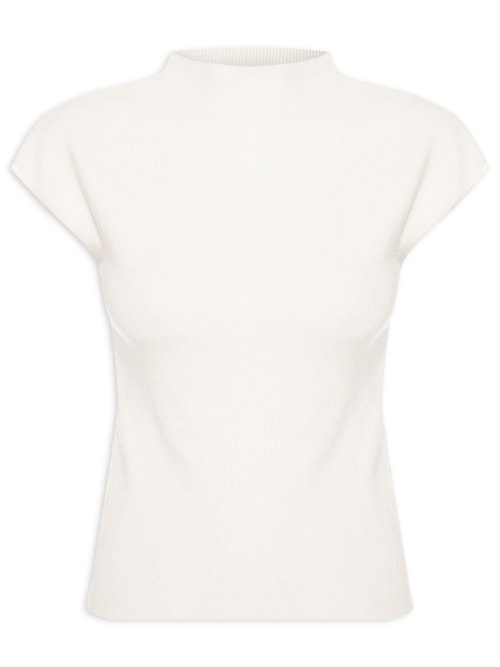 Blusa Feminina Manga Japonesa Em Tricot – Off White