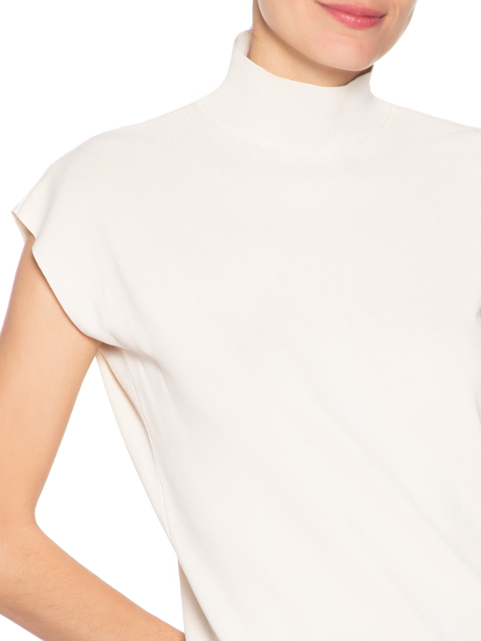 Blusa Feminina Manga Japonesa Em Tricot Off White '2Essential