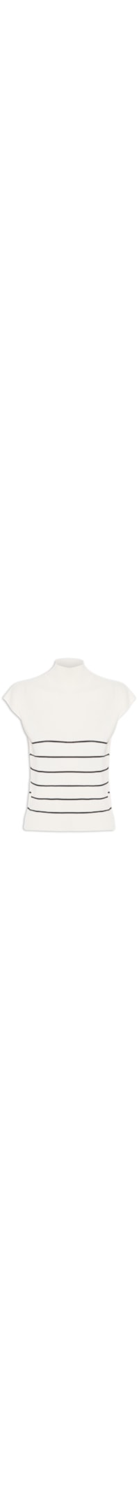 Blusa Feminina Manga Japonesa Em Tricot - Off White