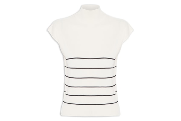 Blusa Feminina Manga Japonesa Em Tricot - Off White