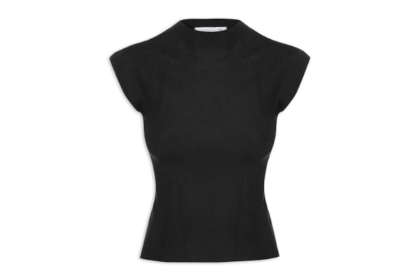 Blusa Feminina Manga Japonesa Em Tricot - Preto