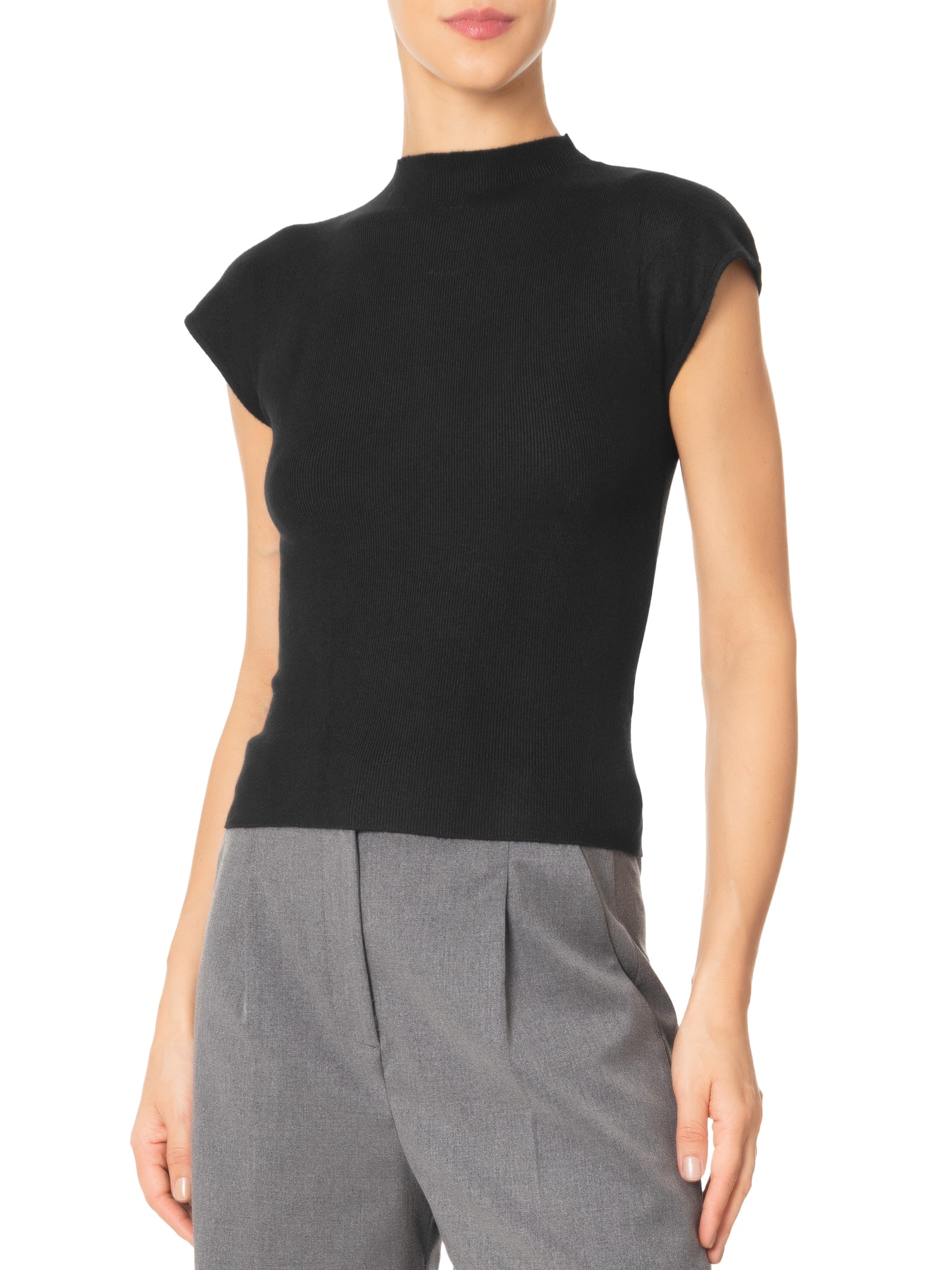 Blusa Feminina Manga Japonesa Em Tricot Preto '2Essential