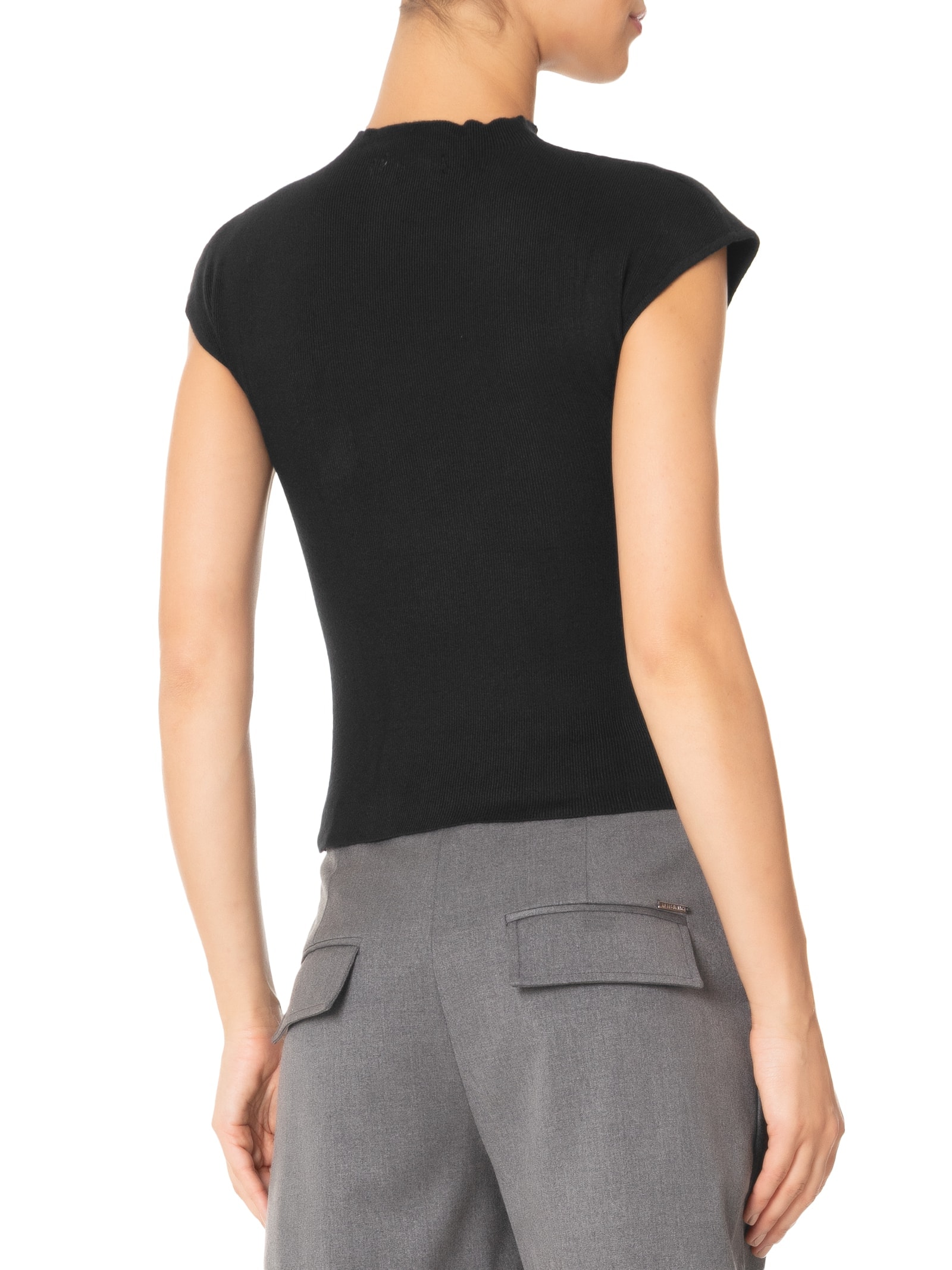 Blusa Feminina Manga Japonesa Em Tricot Preto '2Essential