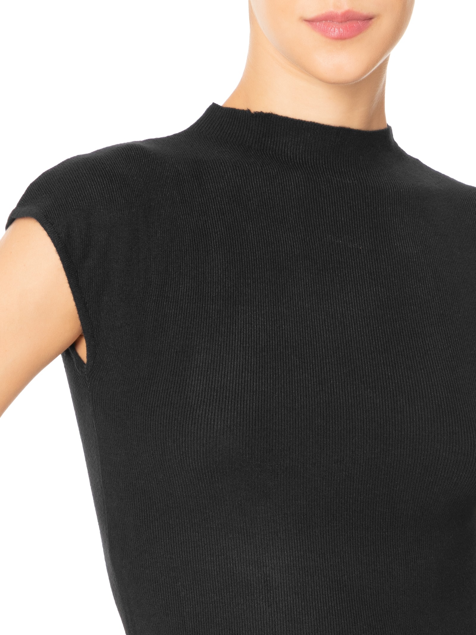 Blusa Feminina Manga Japonesa Em Tricot Preto '2Essential