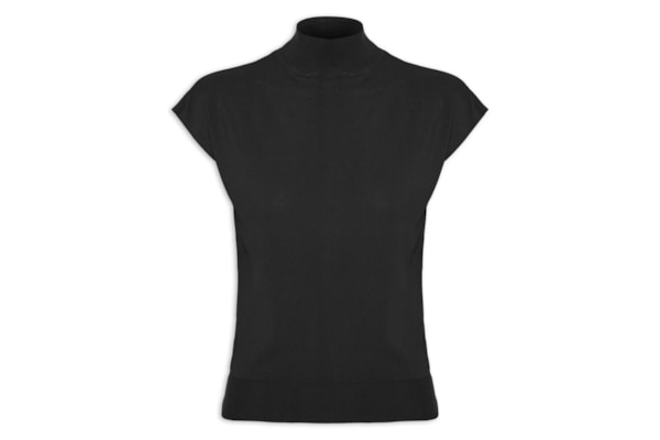Blusa Feminina Manga Japonesa Em Tricot - Preto