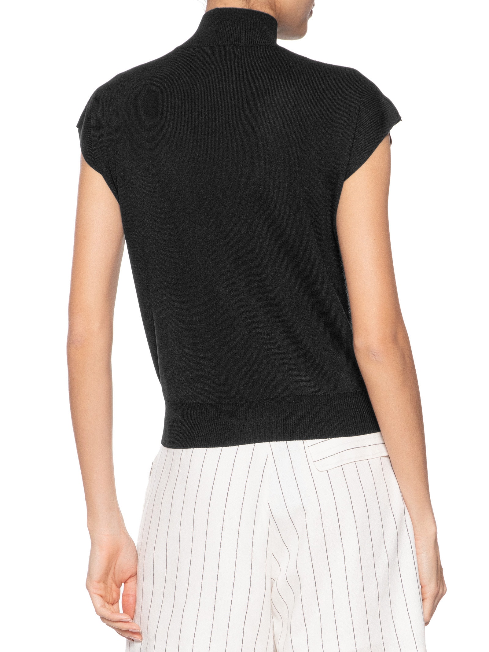 Blusa Feminina Manga Japonesa Em Tricot Preto '2Essential