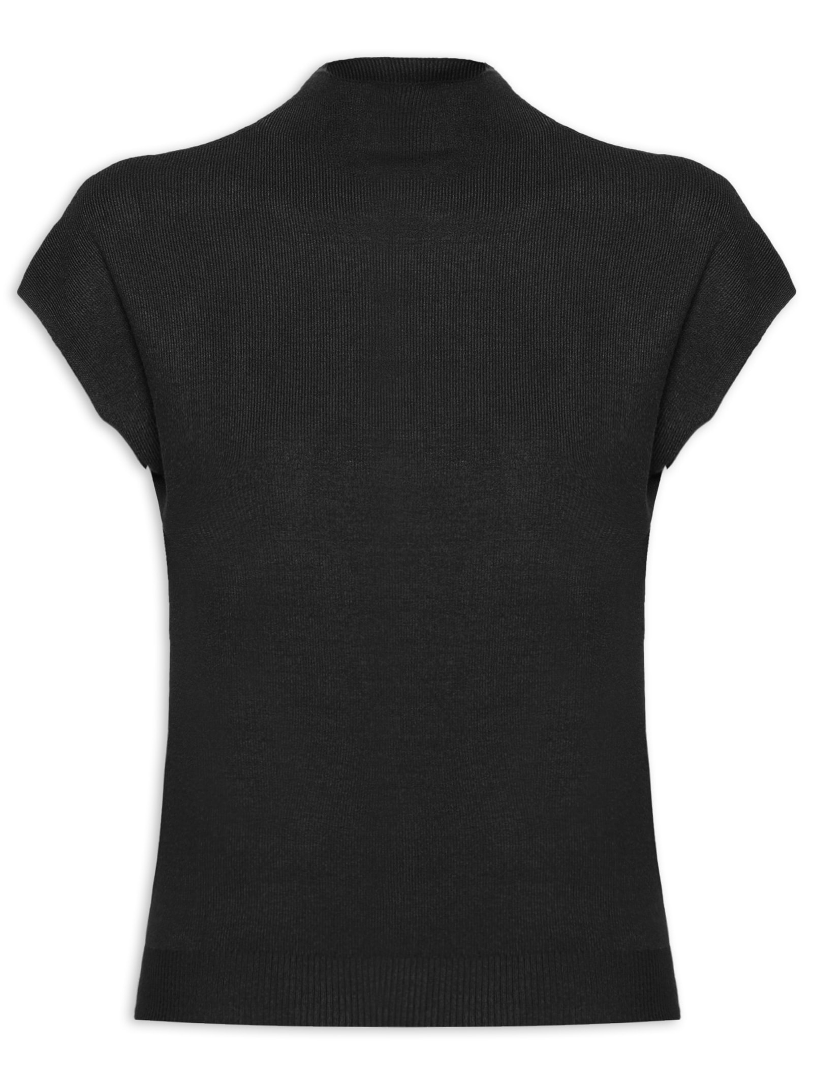 Blusa Feminina Manga Japonesa Em Tricot Preto '2Essential