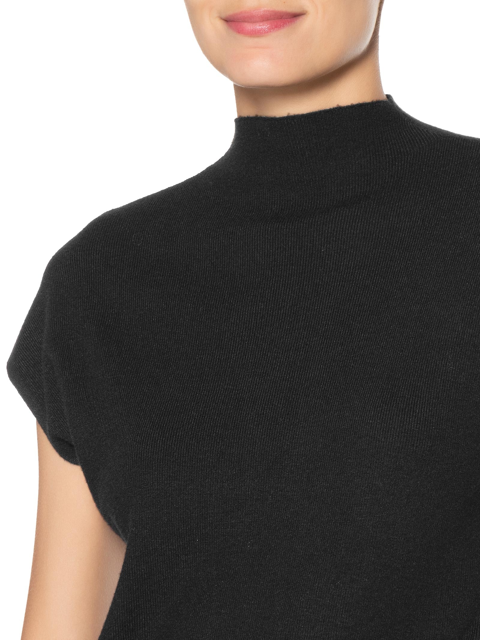 Blusa Feminina Manga Japonesa Em Tricot Preto '2Essential