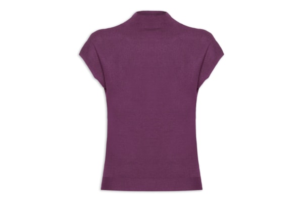 Blusa Feminina Manga Japonesa Em Tricot - Roxo
