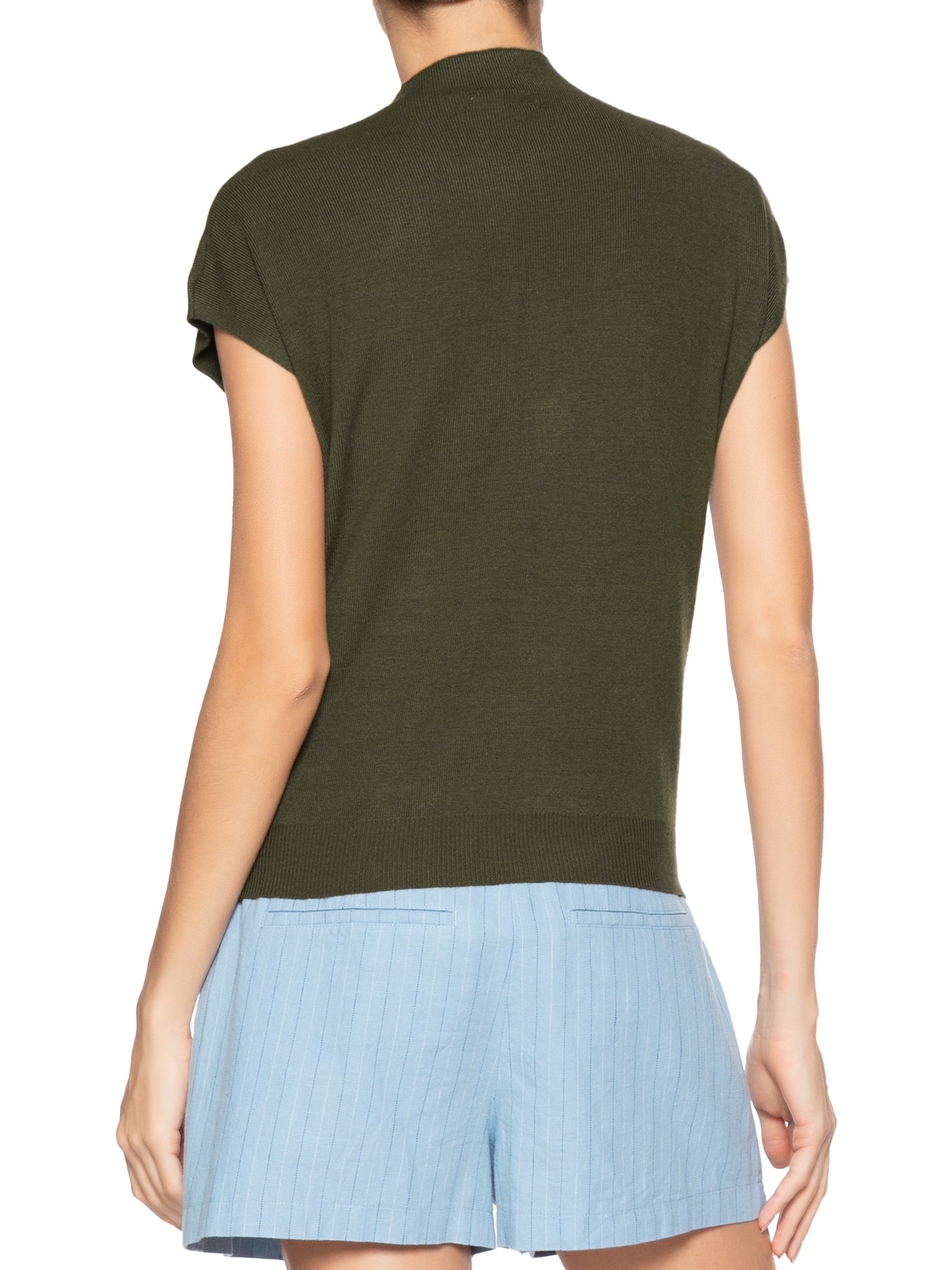 Blusa Feminina Manga Japonesa Em Tricot Verde '2Essential