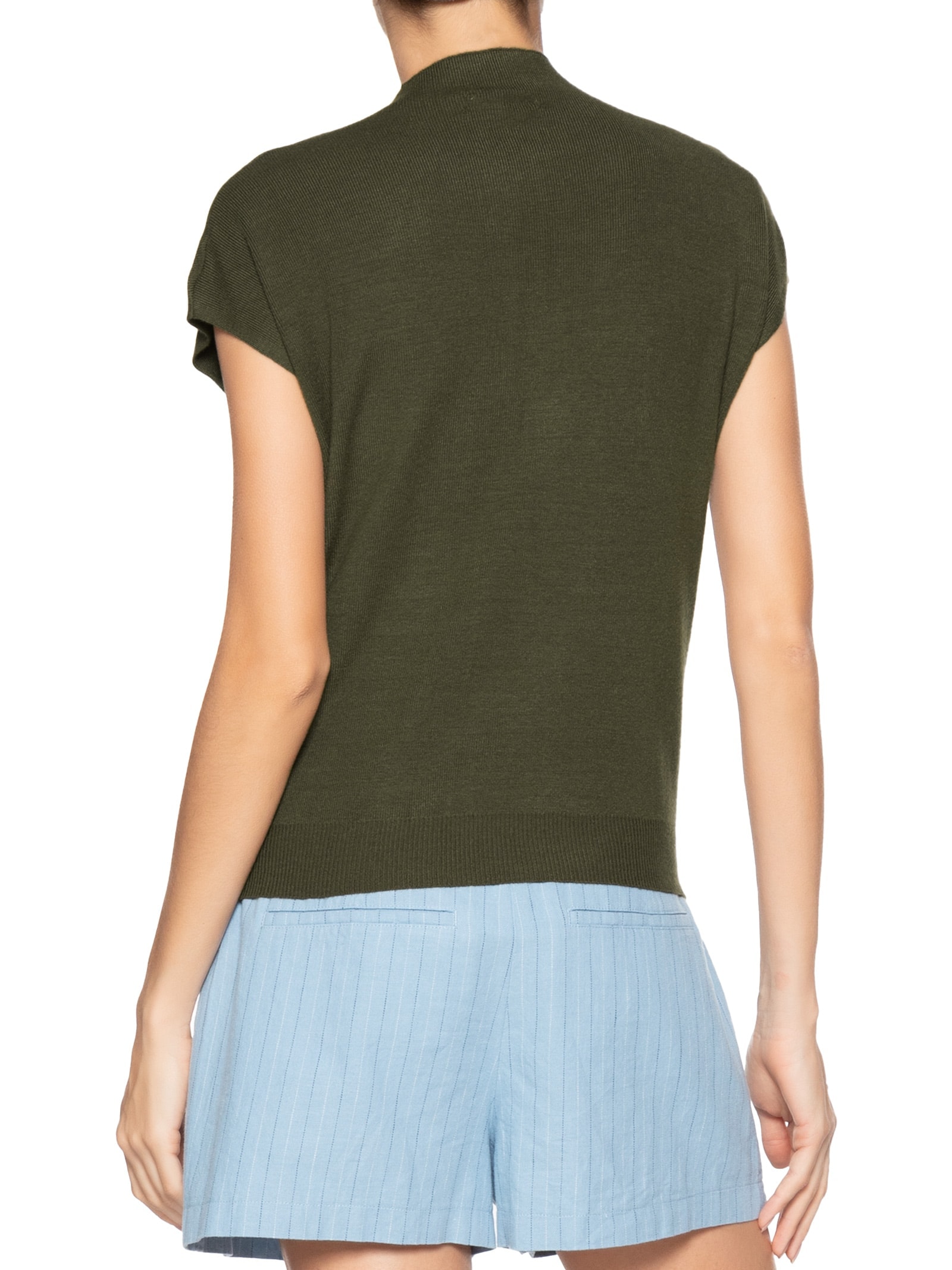Blusa Feminina Manga Japonesa Em Tricot Verde '2Essential