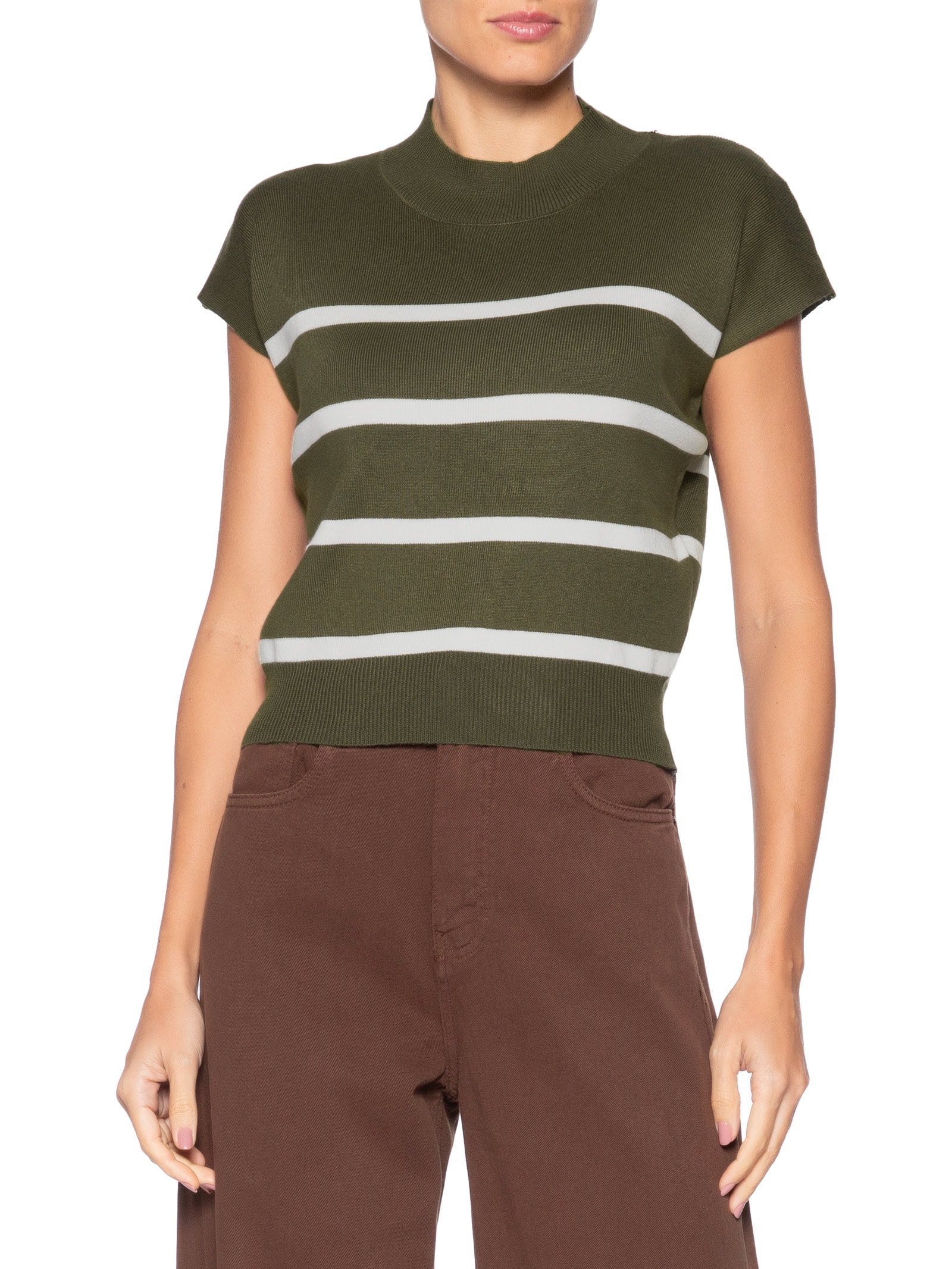 Blusa Feminina Manga Japonesa Em Tricot Verde '2Essential