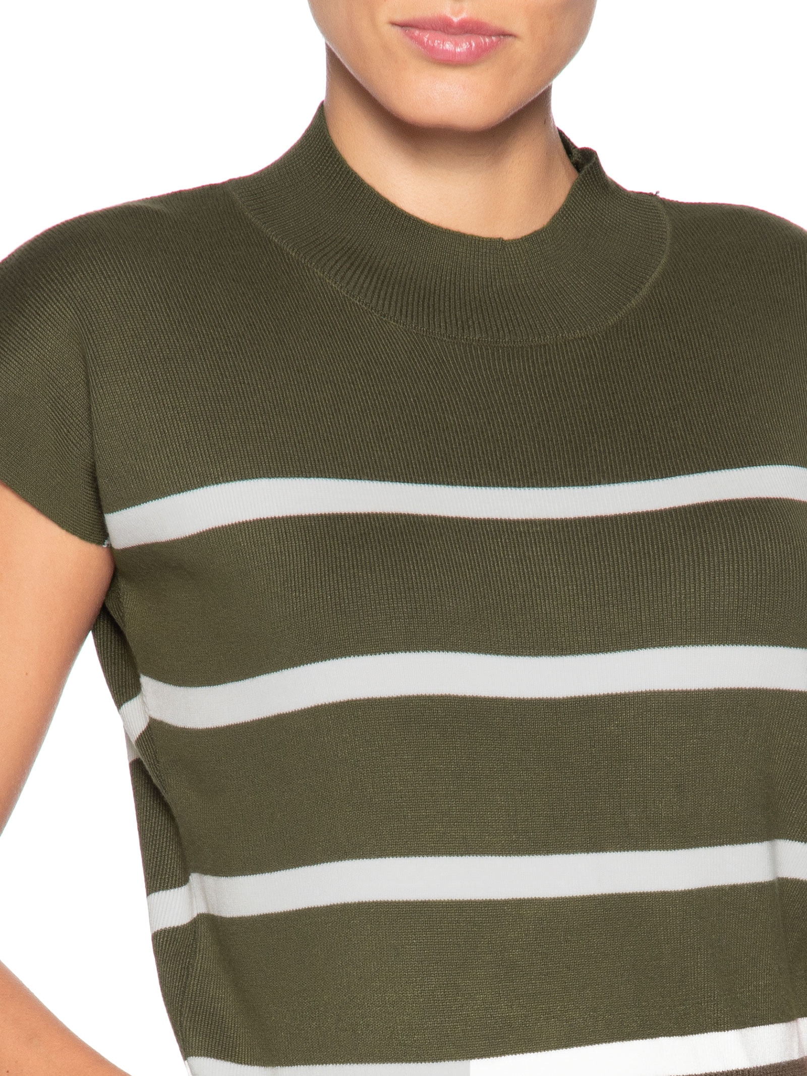 Blusa Feminina Manga Japonesa Em Tricot Verde '2Essential