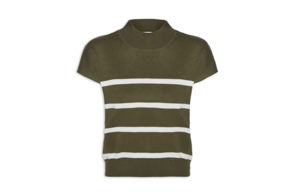 Blusa Feminina Manga Japonesa Em Tricot - Verde