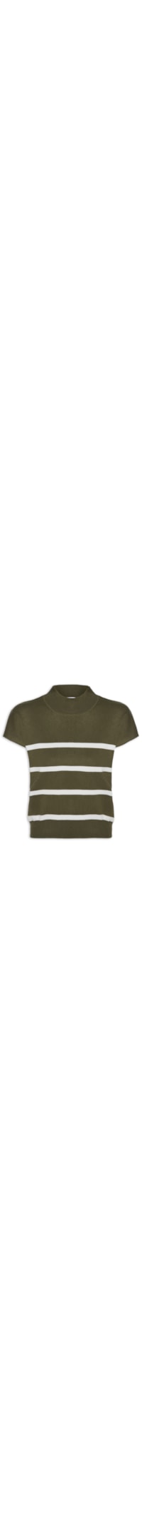 Blusa Feminina Manga Japonesa Em Tricot - Verde