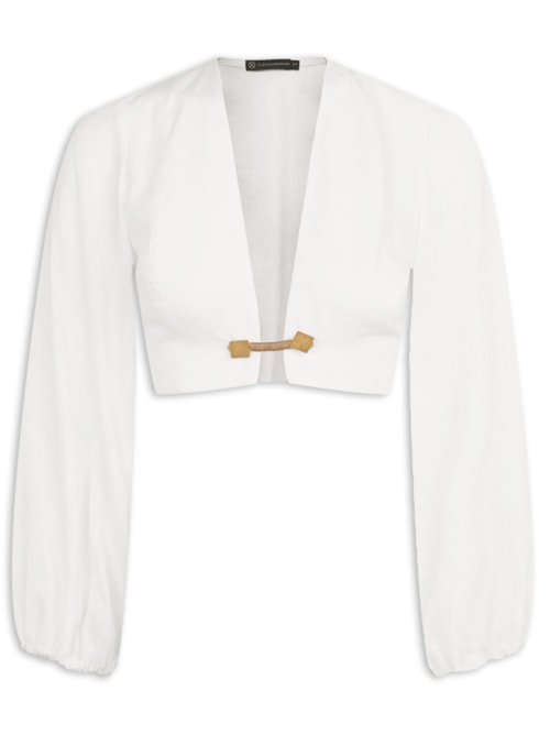 Blusa Feminina Manga Longa Alessia Det – Branco