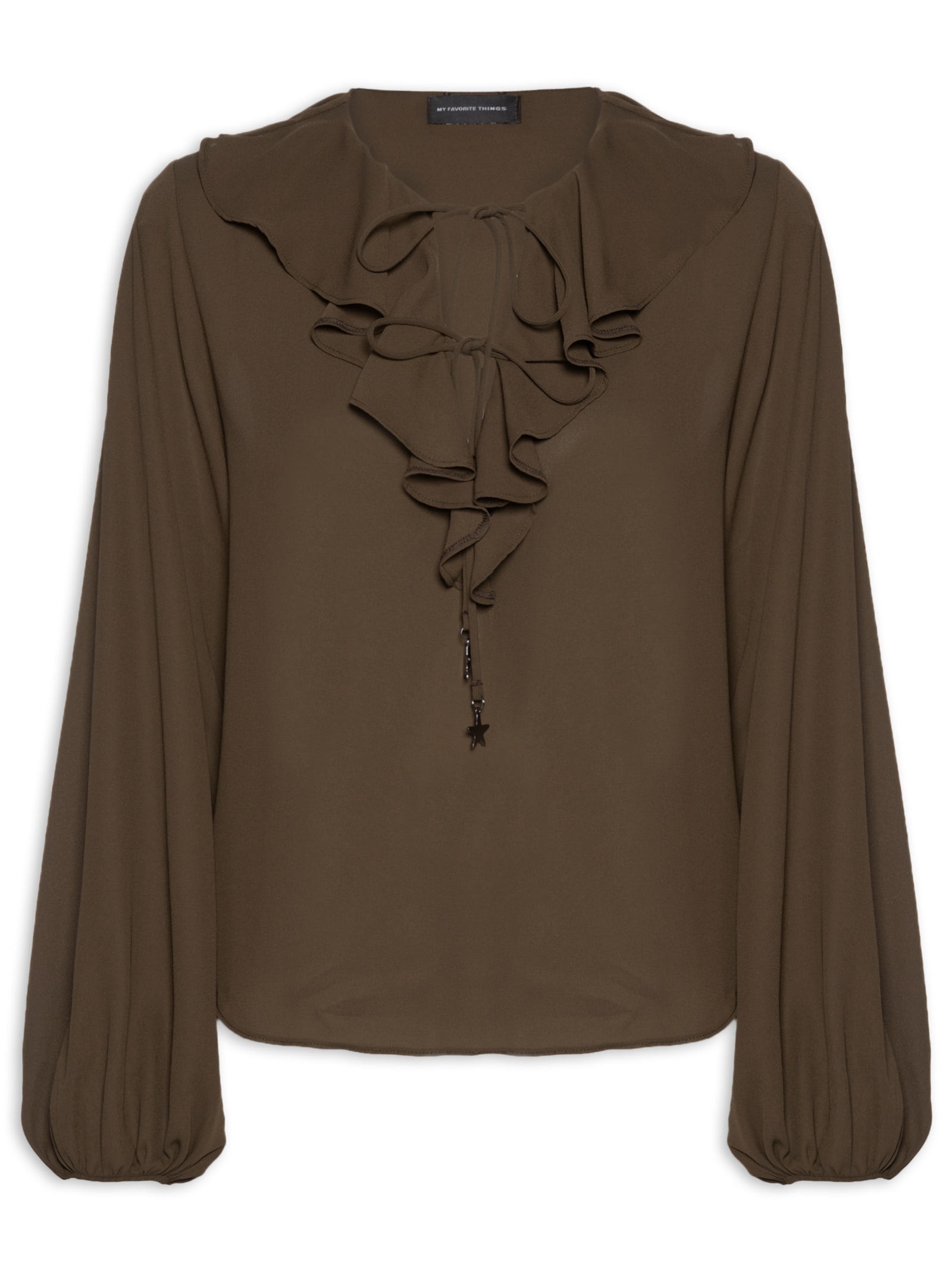 Blusa Feminina Manga Longa Ampla Marrom My Favorite