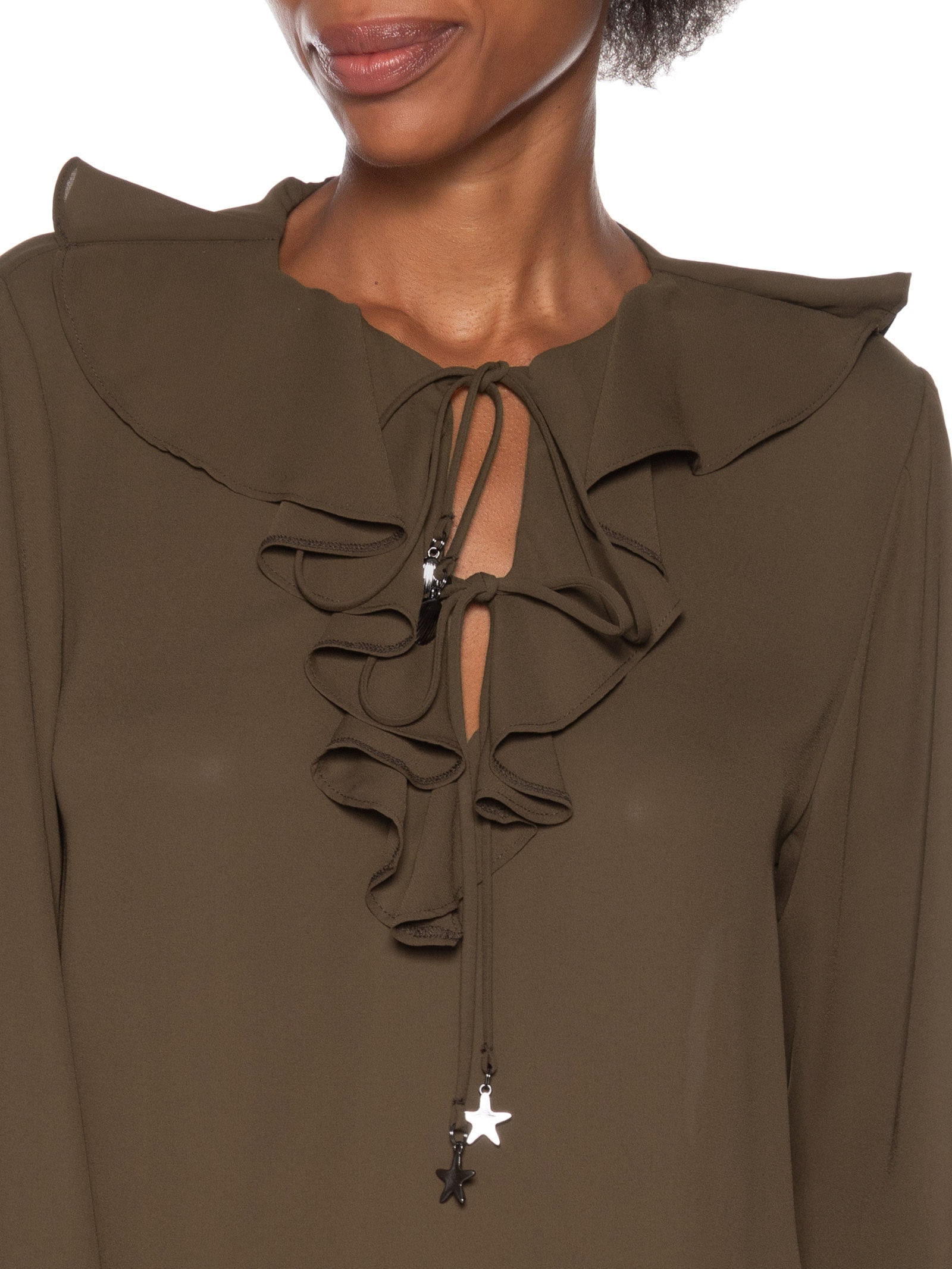 Blusa Feminina Manga Longa Ampla Marrom My Favorite