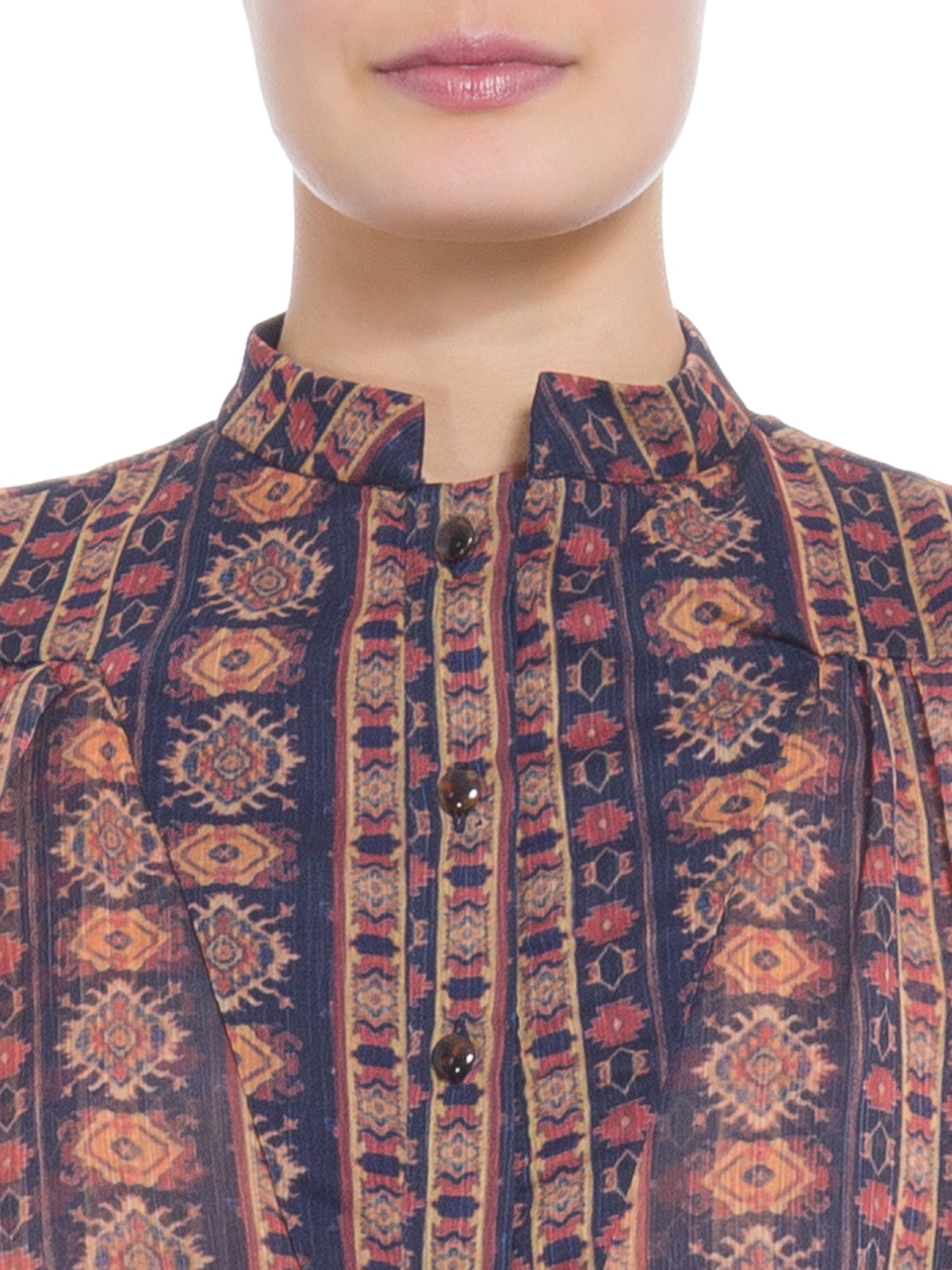 Blusa Feminina Manga Longa Babados Marrom Iorane
