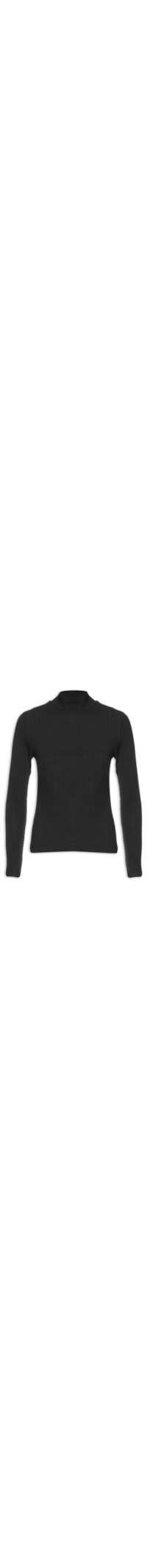 Blusa Feminina Manga Longa Básica - Preto