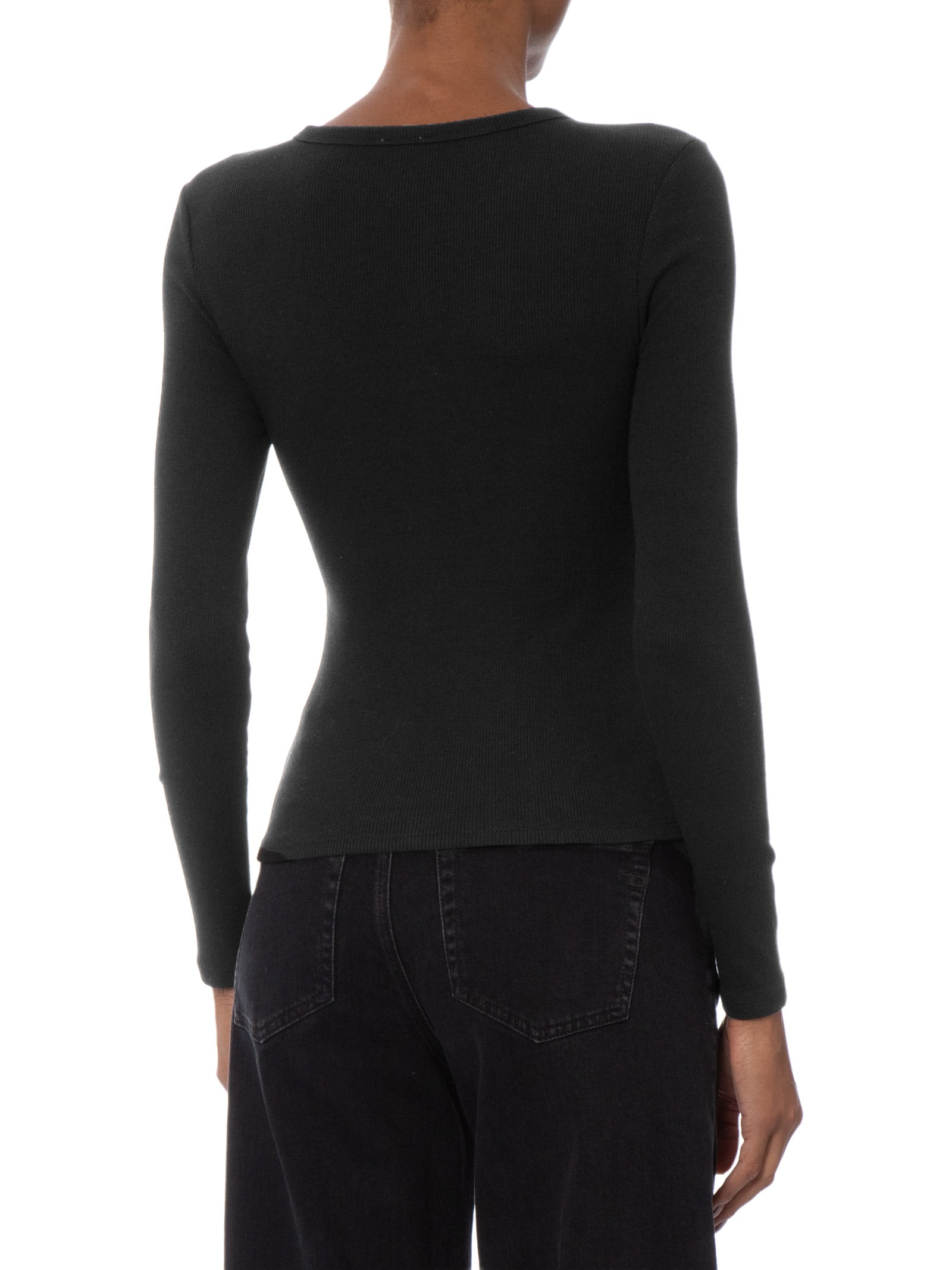 Blusa Feminina Manga Longa Blake Henley Long Sleeve Preto Cotton On