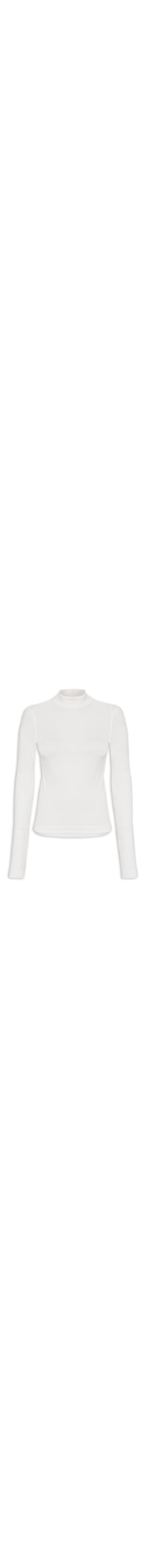 Blusa Feminina Manga Longa Canelada - Off White