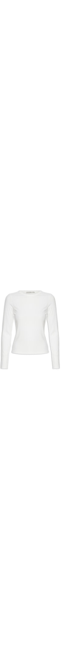 Blusa Feminina Manga Longa Canelada - Off White