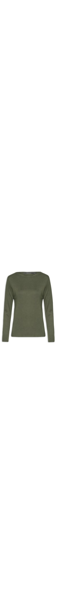 Blusa Feminina Manga Longa Cava Deslocada - Verde
