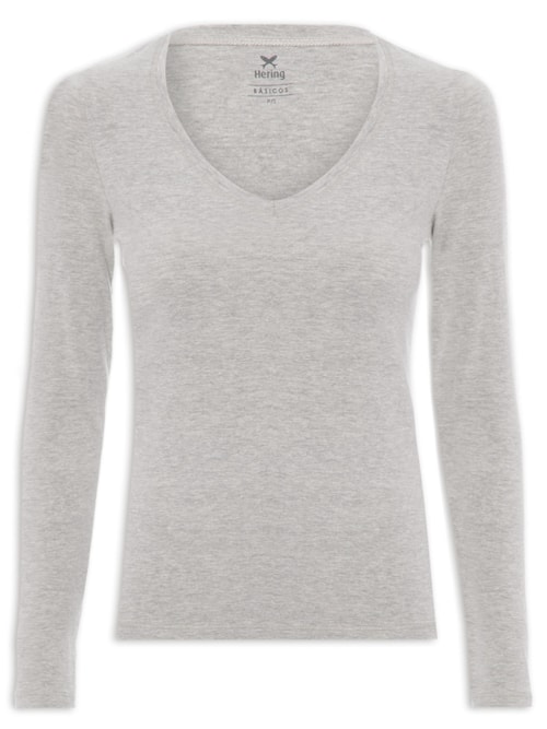 Blusa Feminina Manga Longa – Cinza