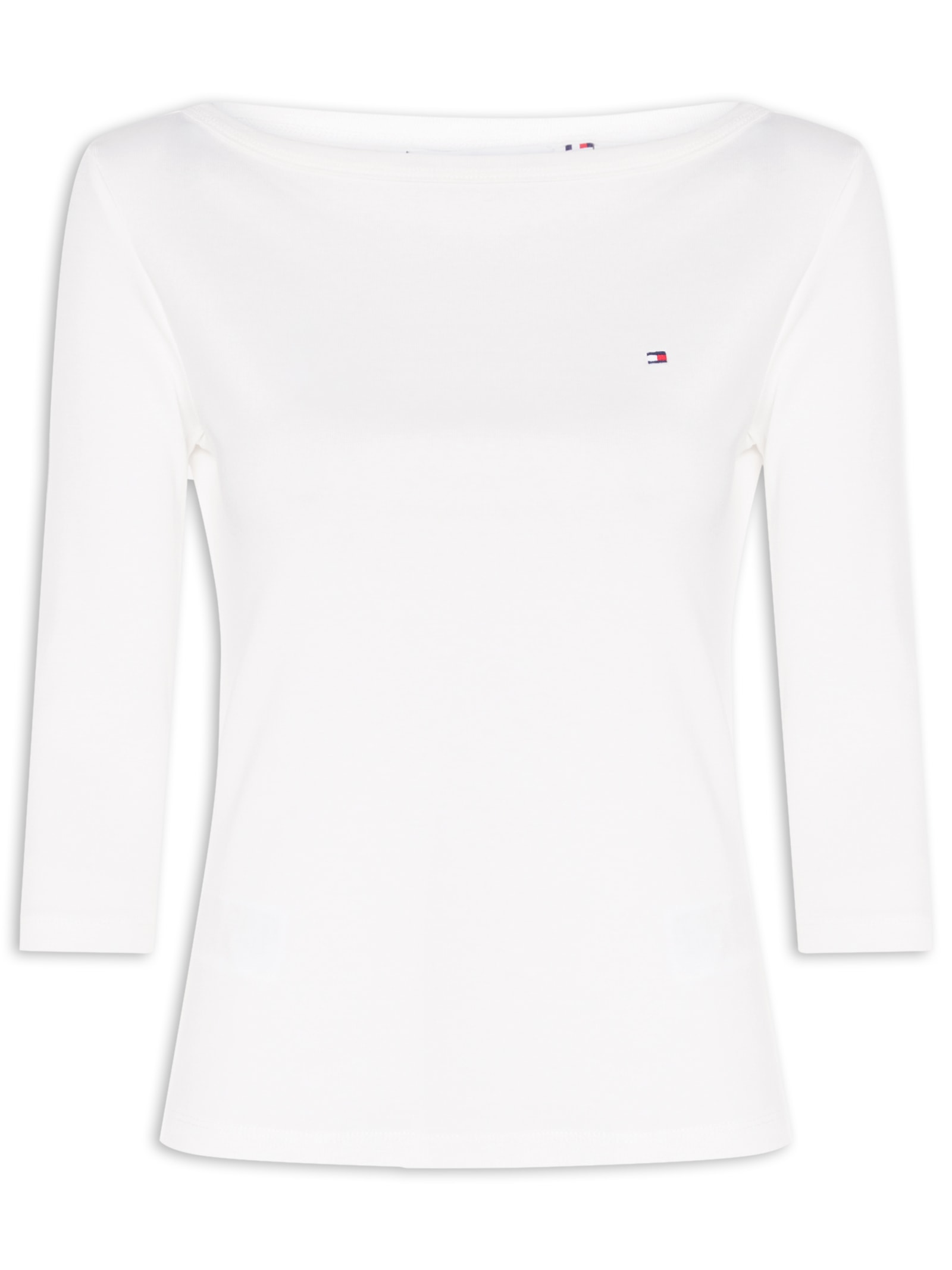Blusa Feminina Manga Longa Cody Boat-NK 3/4 SLV Branco Tommy Hilfiger
