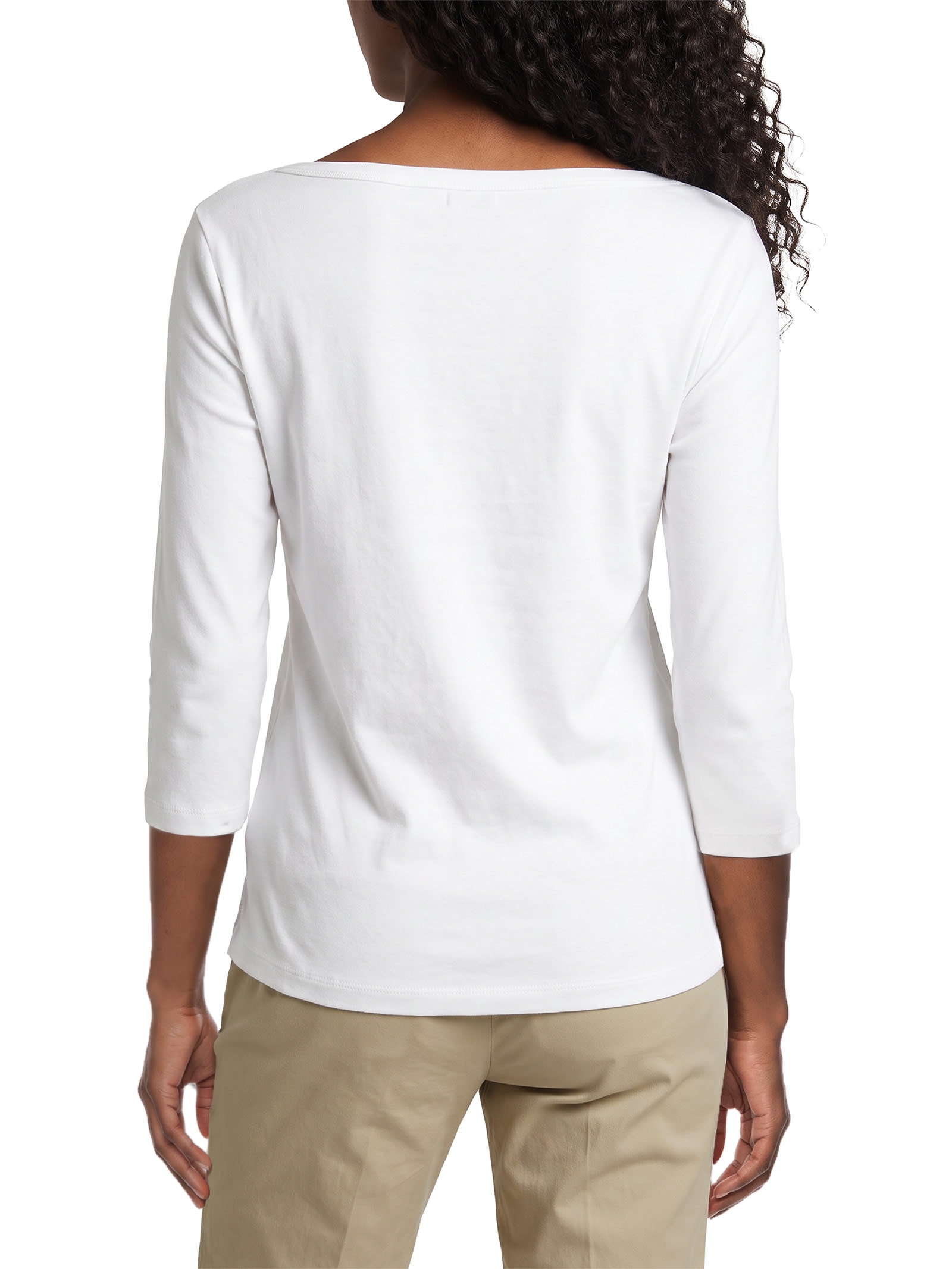 Blusa Feminina Manga Longa Cody Boat-NK 3/4 SLV Branco Tommy Hilfiger