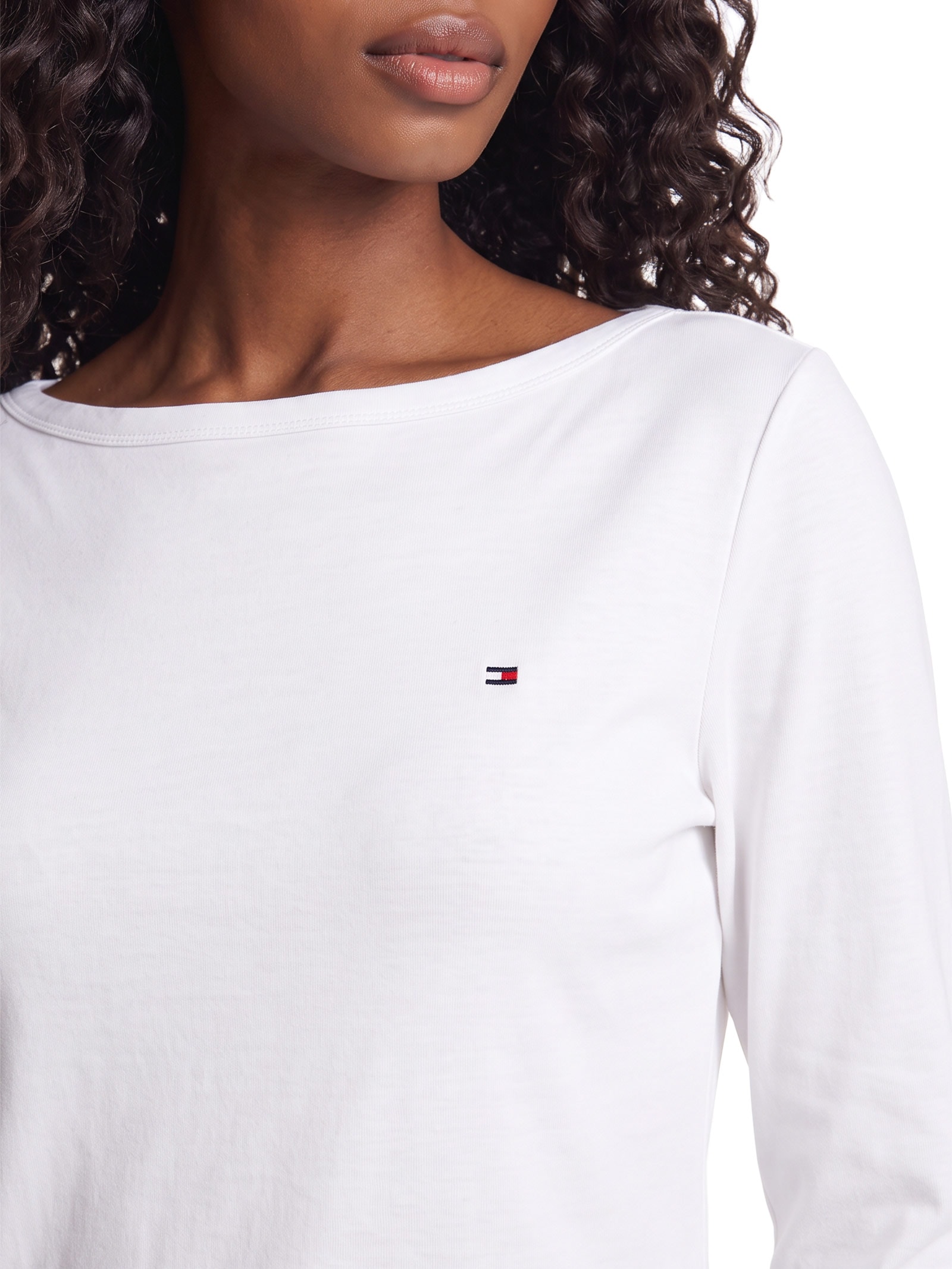 Blusa Feminina Manga Longa Cody Boat-NK 3/4 SLV Branco Tommy Hilfiger