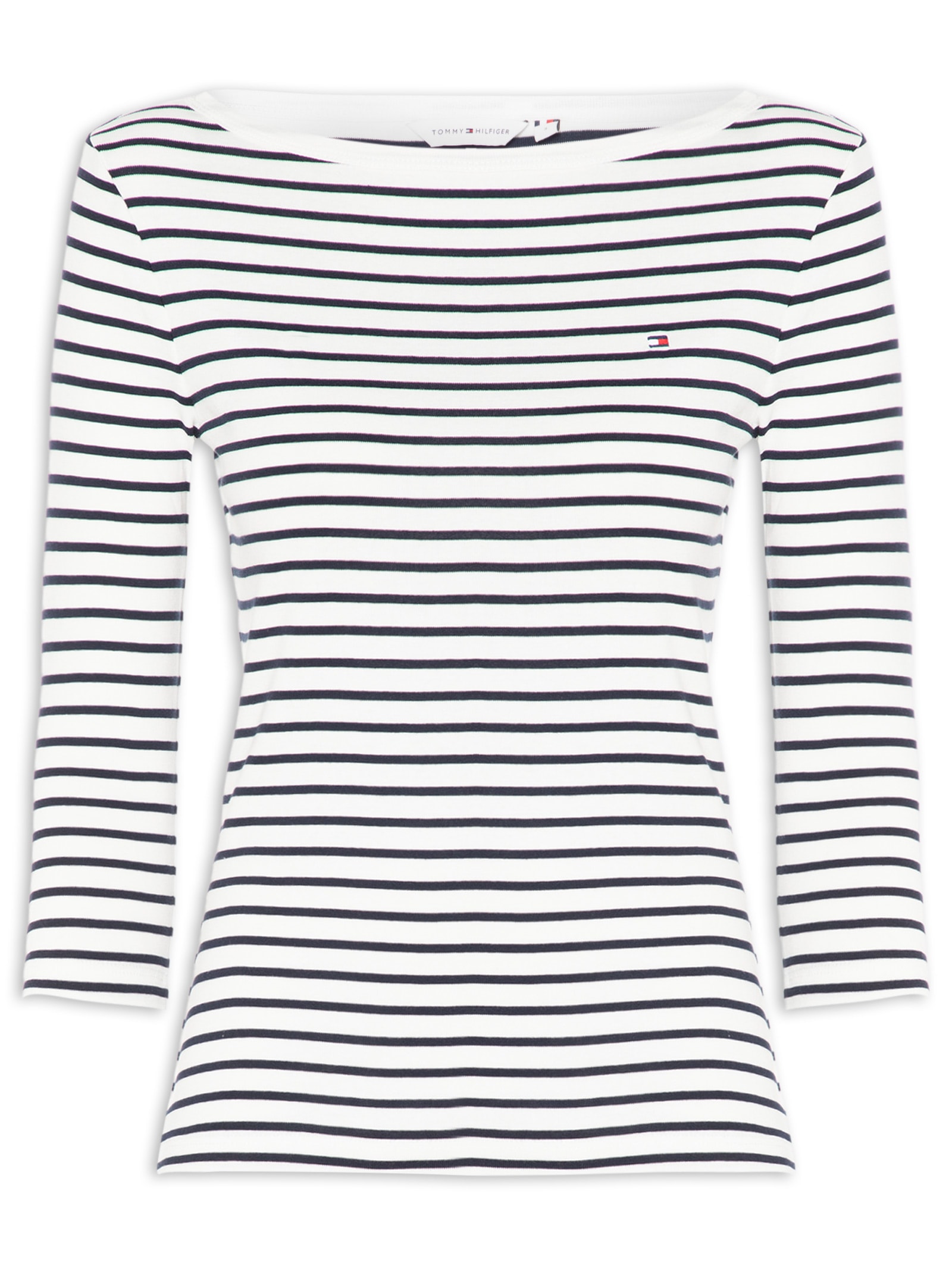 Blusa Feminina Manga Longa Cody Boat-NK 3/4 SLV Branco Tommy Hilfiger