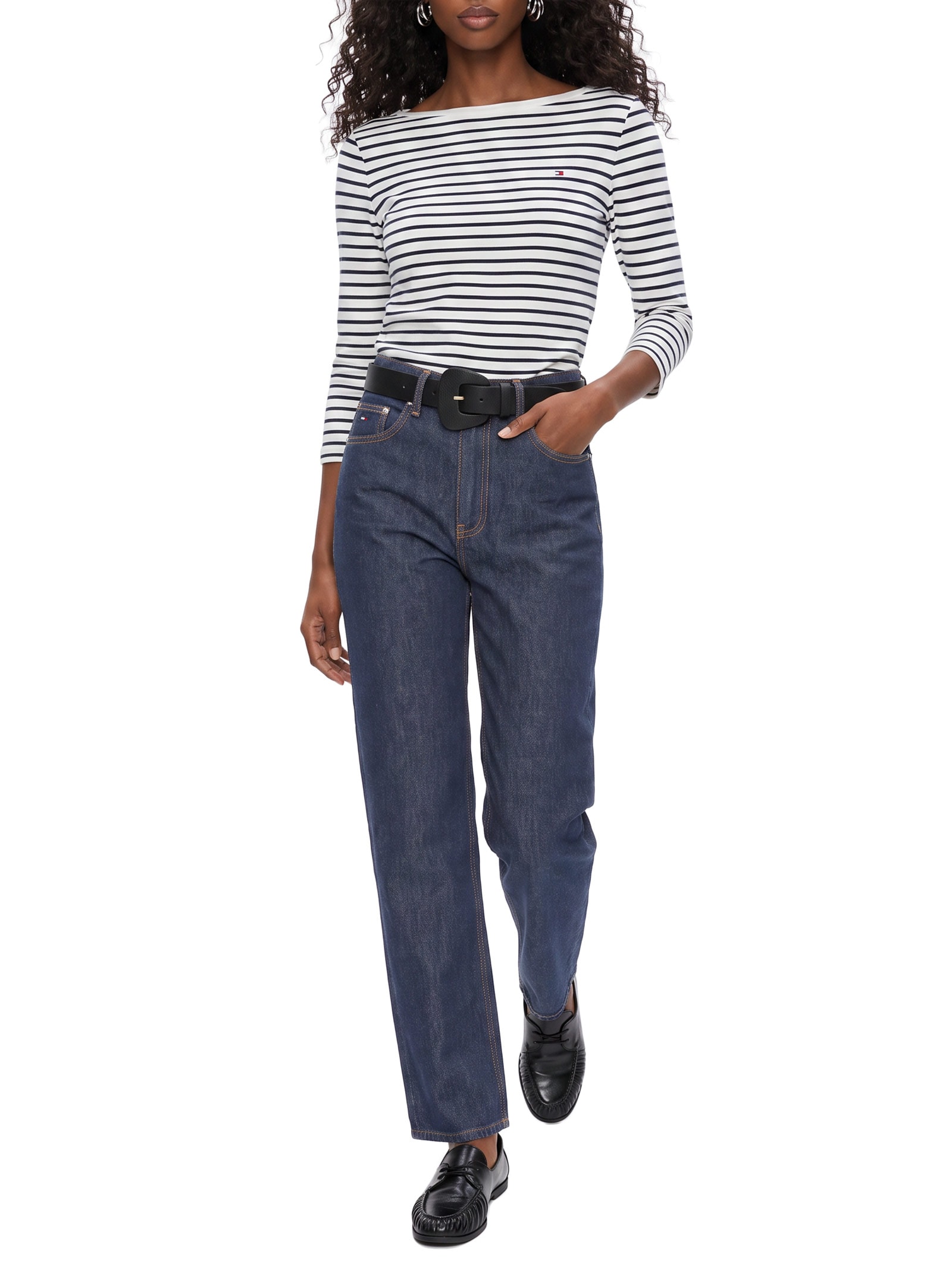 Blusa Feminina Manga Longa Cody Boat-NK 3/4 SLV Branco Tommy Hilfiger