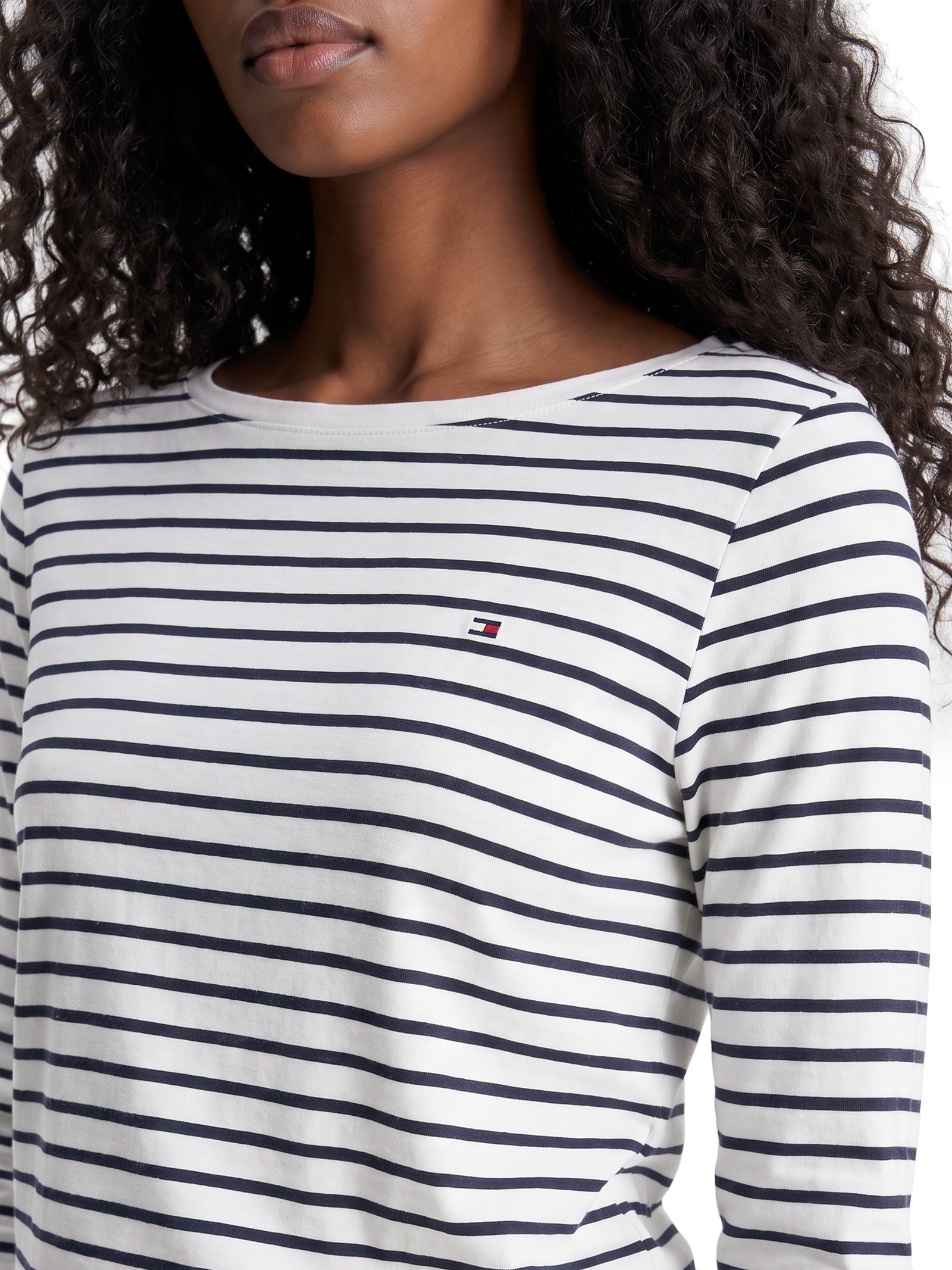 Blusa Feminina Manga Longa Cody Boat-NK 3/4 SLV Branco Tommy Hilfiger