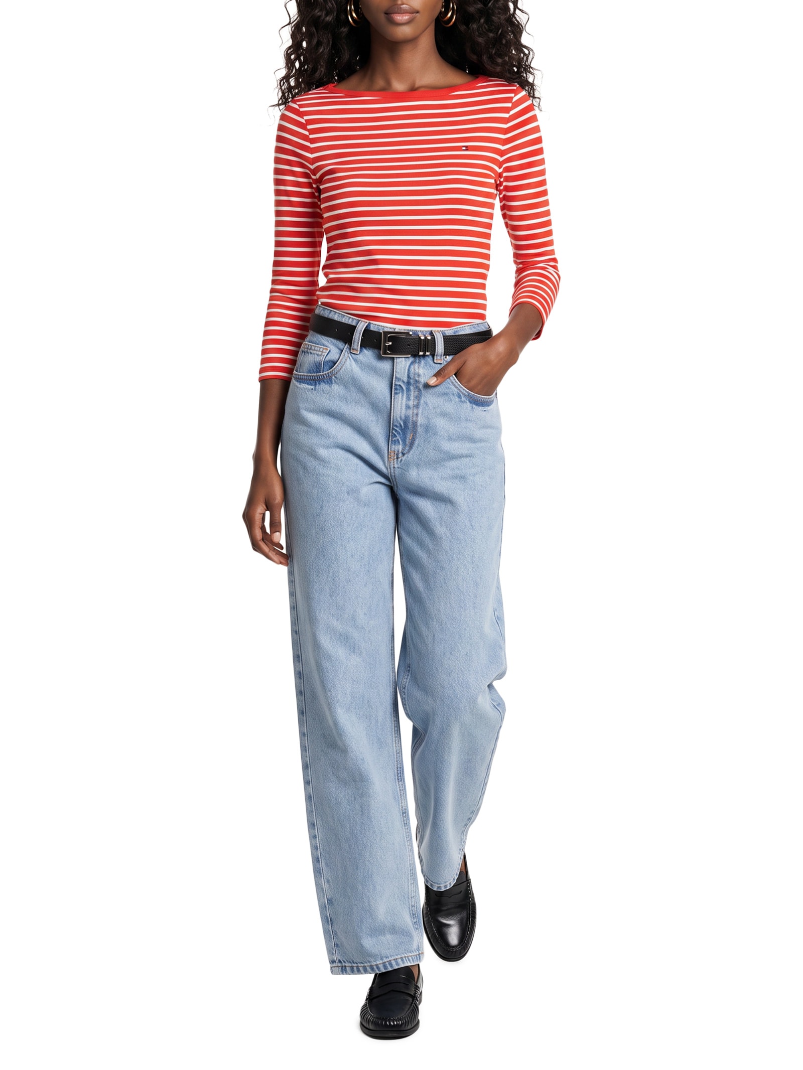 Blusa Feminina Manga Longa Cody Boat-NK 3/4 SLV Vermelho Tommy Hilfiger