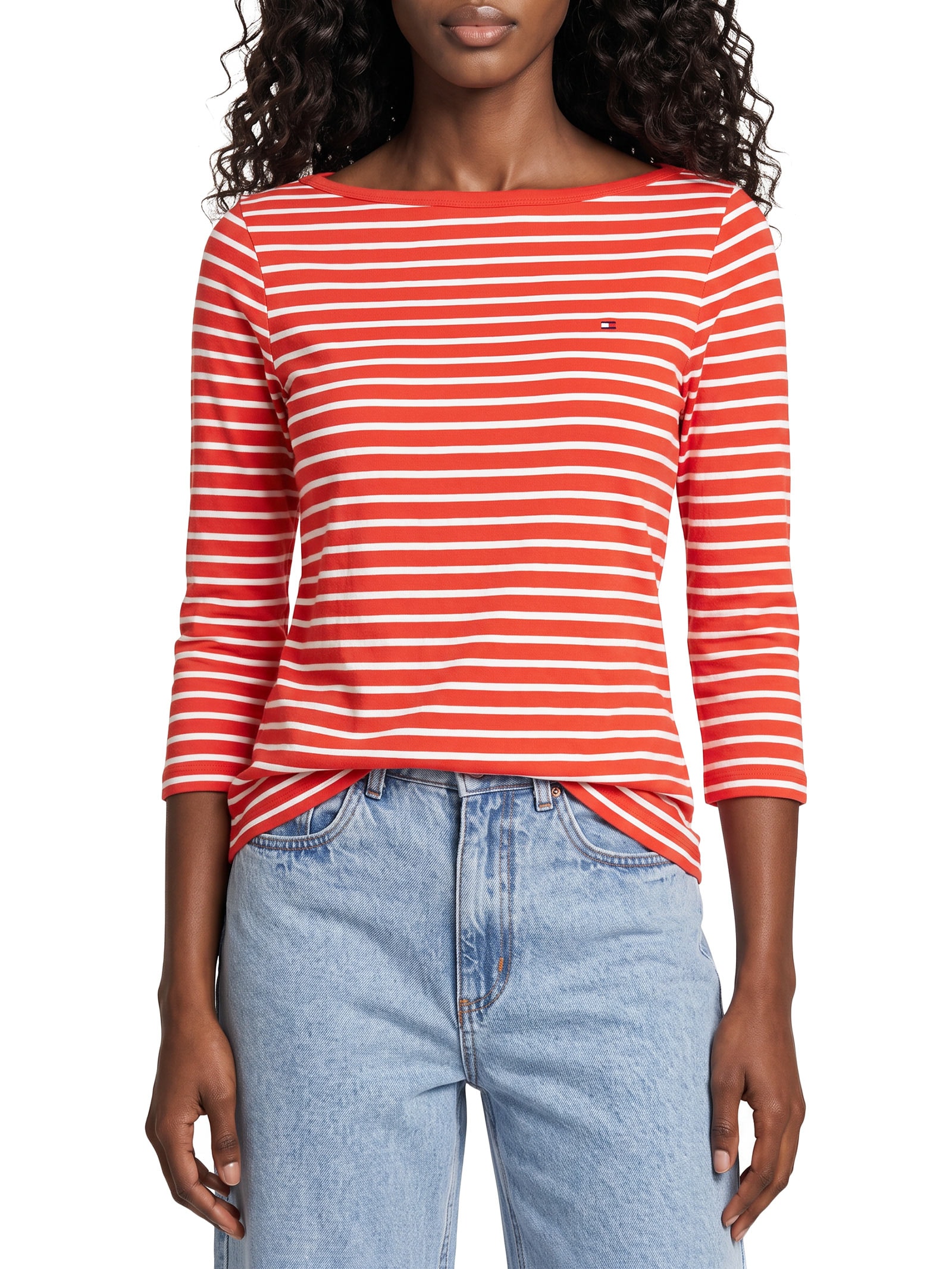 Blusa Feminina Manga Longa Cody Boat-NK 3/4 SLV Vermelho Tommy Hilfiger