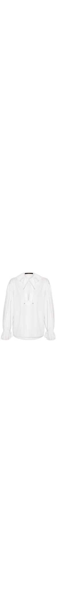 Blusa Feminina Manga Longa Com Babado No Decote - Off White