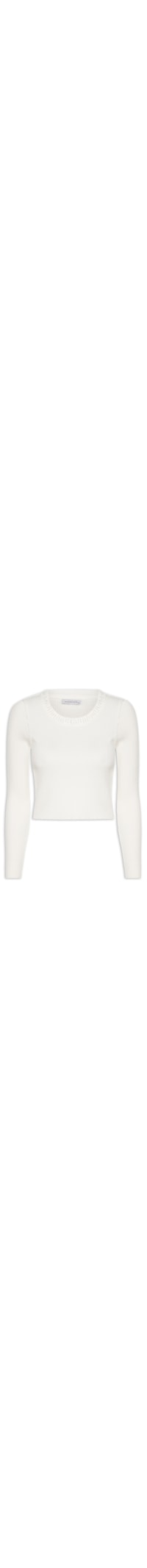 Blusa Feminina Manga Longa Com Bordados Na Gola e Cavas - Off White