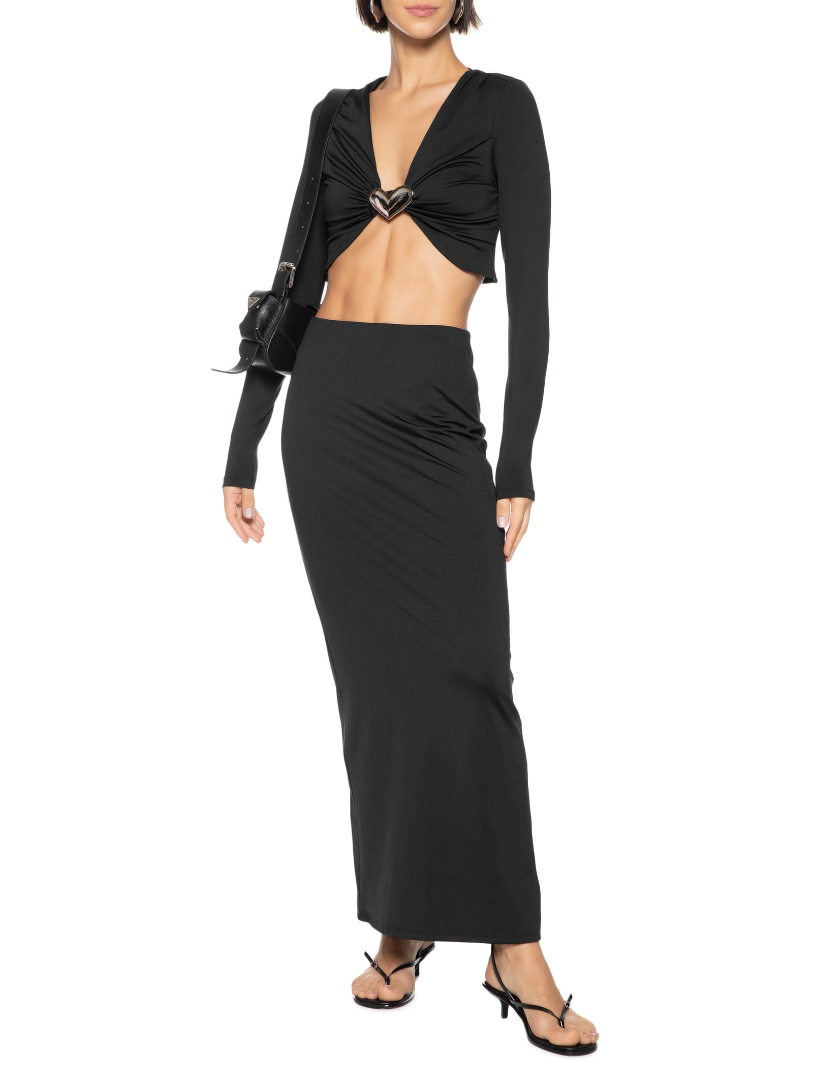 Blusa Feminina Manga Longa Com Decote Preto  My Favorite Things